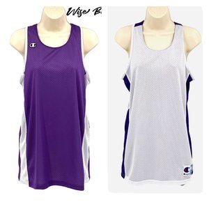 Champion Women’s Basketball Reversible Jersey Tank Top Size Small Purple White